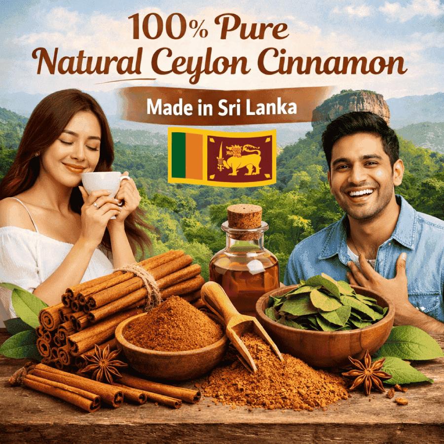 100% Pure Natural Ceylon Cinnamon. Made in Sri Lanka